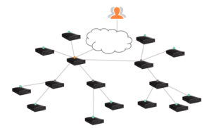 Example of a Hybrid Topology of Wireless Spectrum Analyzers