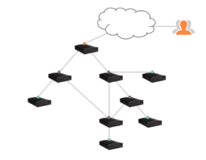 Example of a Mesh Topology of Wireless Spectrum Analyzers
