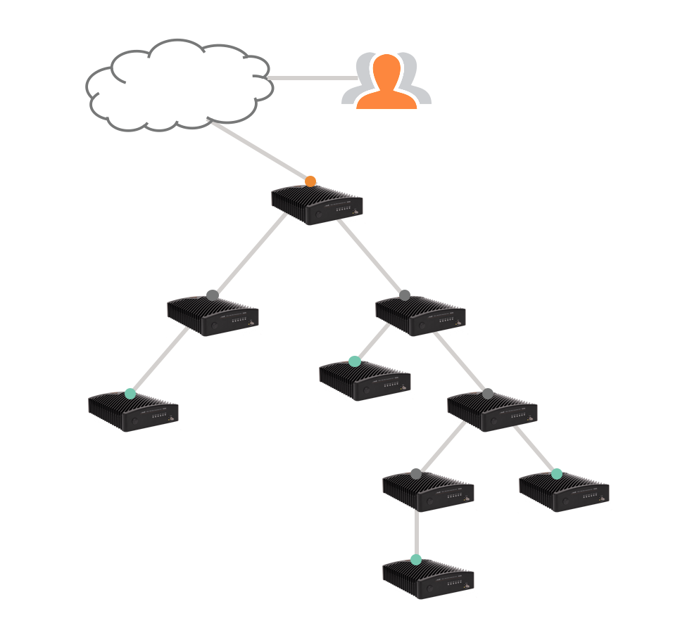 Example of a Tree Topology of Wireless Spectrum Analyzers